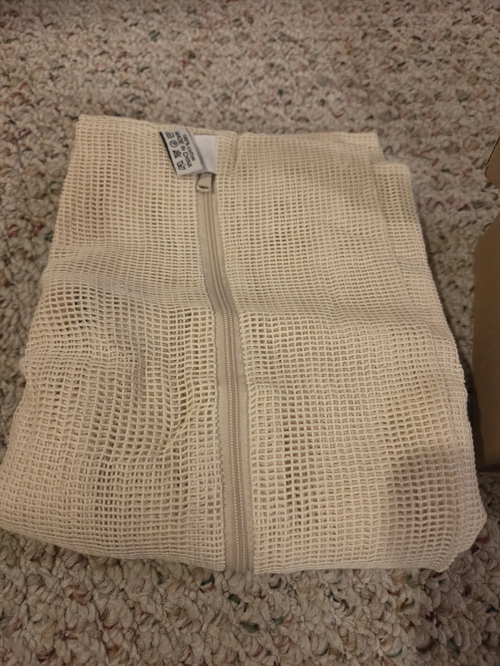 Home Accents Beige Waffle Knit Zip Laundry Bag Set Of 3